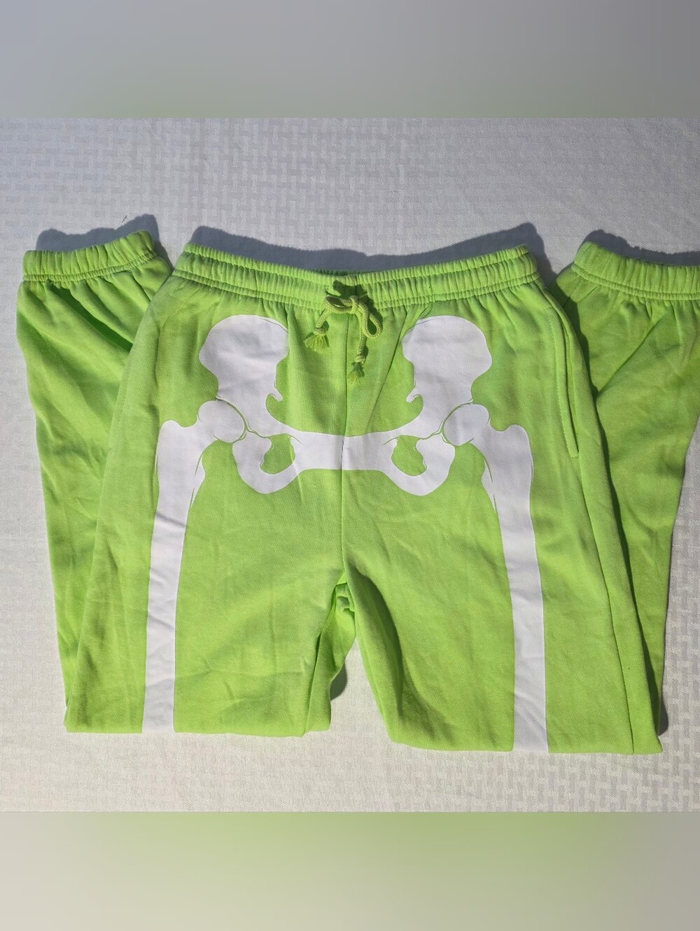 NWOT Mighty Fine Neon Green Skeleton Graphic Joggers